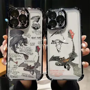 How to Train Your Dragon Toothless Cartoon Phone Case for IPhone 17 16 15 14 13 12 11 Pro Max Plus 17Air Samsung S26 S25 S24 S23 S22 S21 FE Plus Ultra anti-fall mobile fan Soft TPU Back Cover Protection Shockproof four-corner airbag