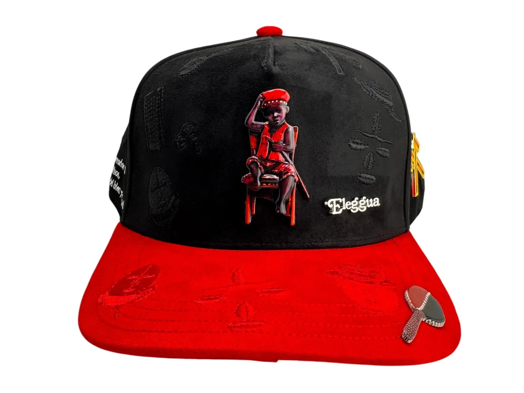 TMC HATS ELEGUA BLACK RED SNAPBACK HAT TMCELEGUA BKRD