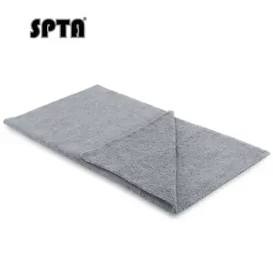 SPTA Microfiber Cleaning Cloth, Car Wash Towels, 1PC Grey 320GSM Terry Streak Free Reusable and Washable Premium Microfiber Towels for Cars,Wet and Dry Towel Strong Decontamination High Water Absorption Towel