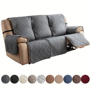 Waterproof Couch Cover for Living Room, 3 Seat Recliner Sofa Slipcovers, Non-Slip  Furniture Protector with Elastic Straps