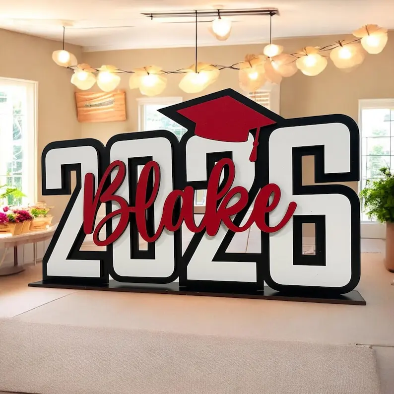 Personalized Graduation Table Centerpiece and Photo prop , Handmade 2026 Sign Senior Custom