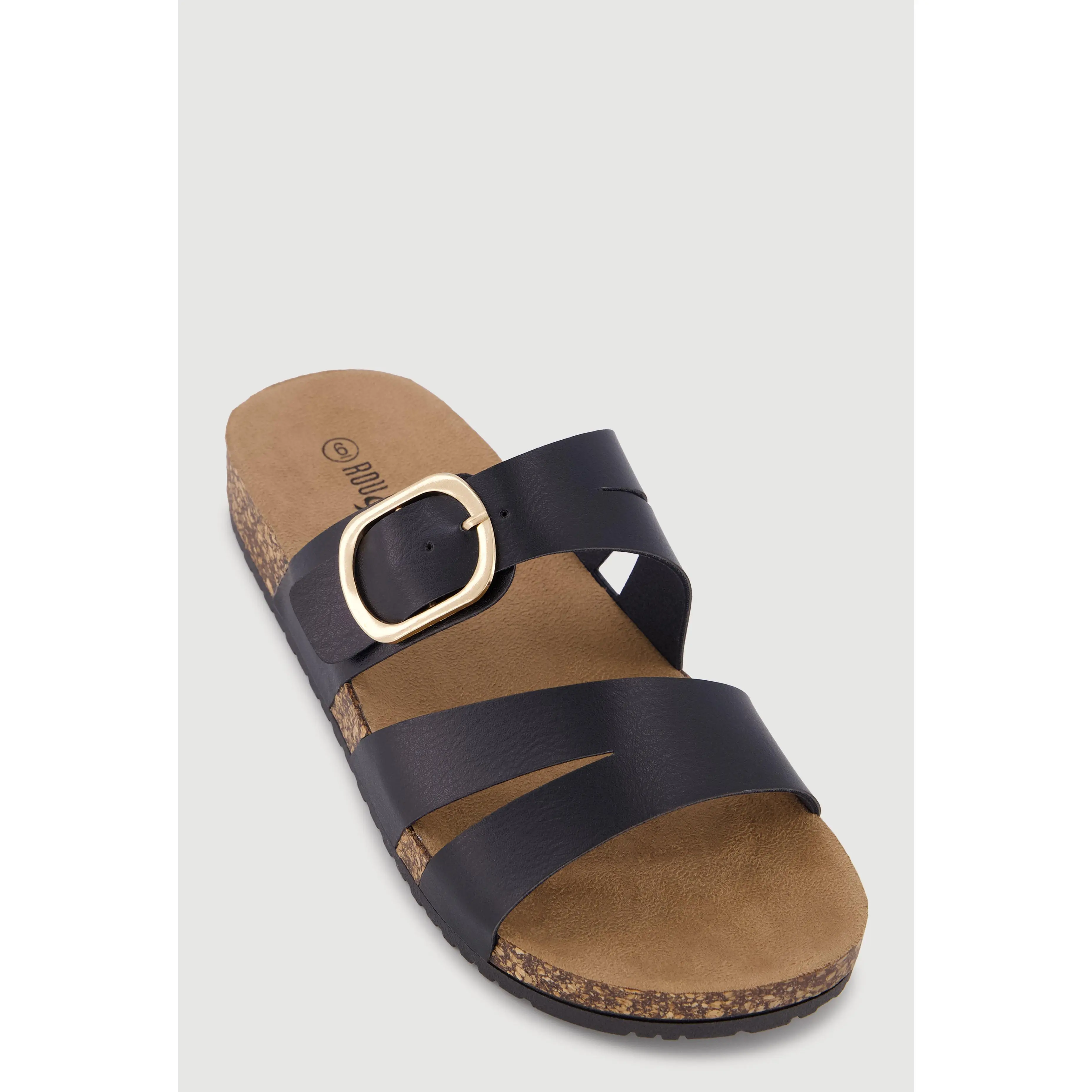 Slit Double Band Footbed Sandals