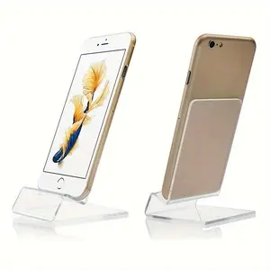 Acrylic Clear Phone Stand Mount Cell Phone Display Holder Mobile Phone Desk Plastic Stand Support Holder for All Phones, Smartphones, Cellphone Holder