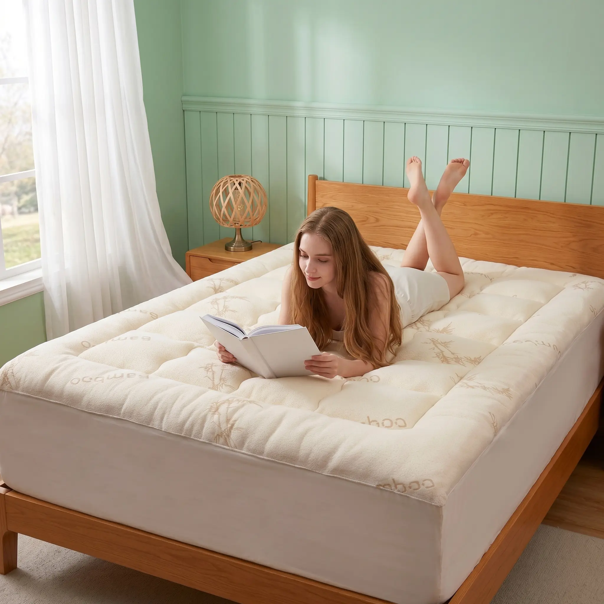 Cooling Mattress Topper Cloud-Like – 360° Deep Pocket Fits 18" quilted Mattress, Machine Washable & Expands Fluffy in Dryer for Hot Sleepers