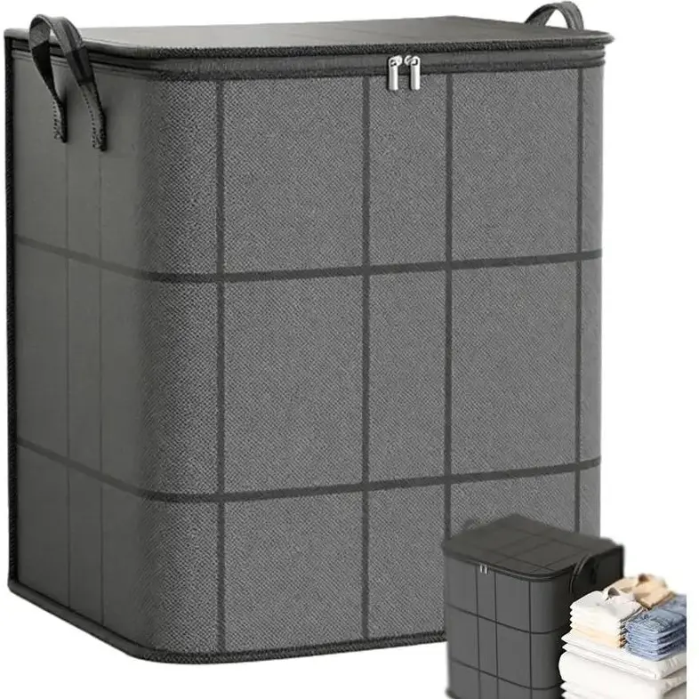Extra Large Fabric Moving Storage Bin - Zippered Organizer for Quilts, Bedding, Sweaters, Large XXL Capacity Bag for Moving Day, Bedroom Closet Use (Sports & Outdoor Gym Accessory), Boxes