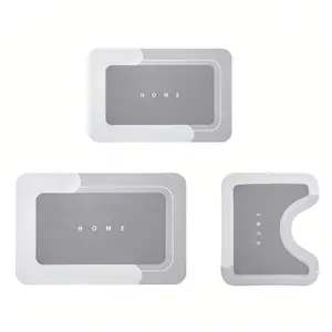 2026 New 3PCS Absorbent Bath Mat Set – Quick Drying, Non-Slip Rubber Backing for Bathroom, Kitchen, Shower, Sink