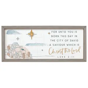 Sincere Surroundings 24" Unto You Is Born Farmh ouse Frame