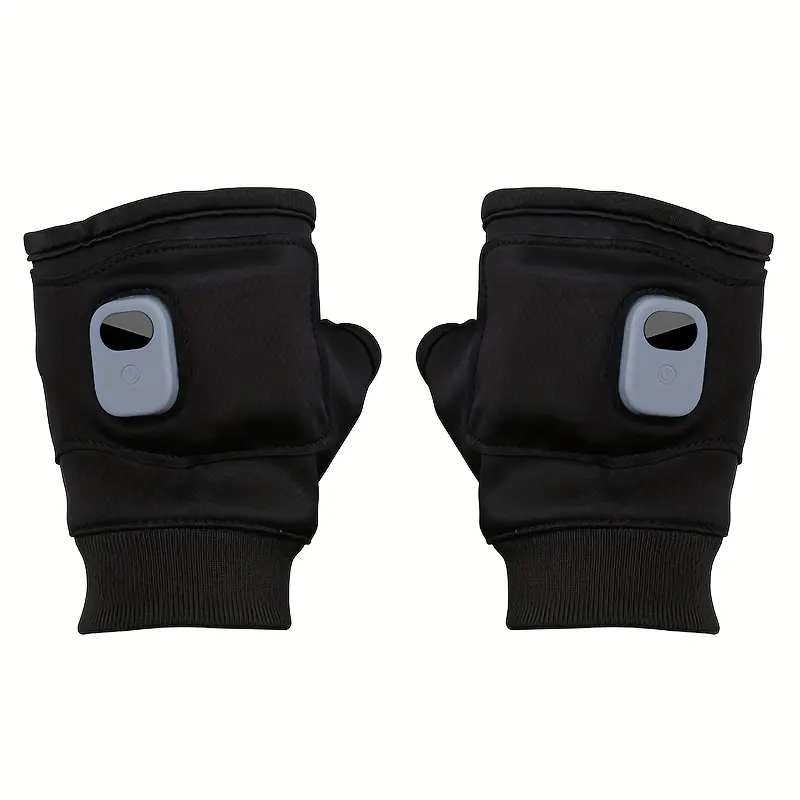 Heated Gloves with a Portable Half-Finger Design, Adjustable Temperature in Three Levels (45 ℃ , 50 ℃ , 55 ℃ ), Winter Warmth, Type-C Rechargeable Heated Gloves, Flexible Fingers for Work, Casual Style, Solid Color, Unisex Winter Warm Gloves