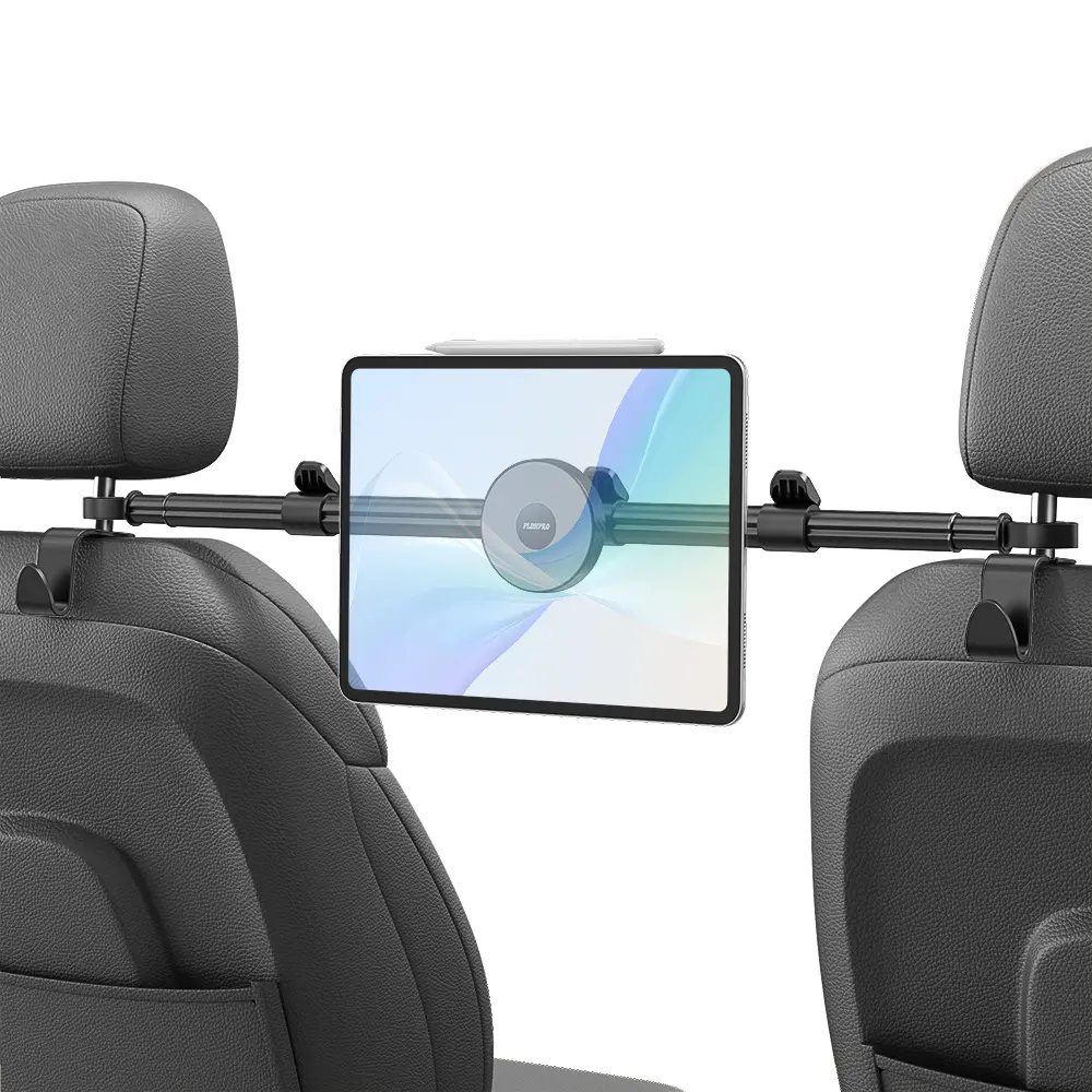 Backseat Tablet   Kids, Adjustable Headrest Mount iPad , 360° Rotation Rear Seat  Tablet &  Mount, Secure Clamp Universal  Entertainment Stand  Road Trips hoder dashboard car   Magnetic CD Slot with Anti-Slip Pads 360 phone for holder mount navigation