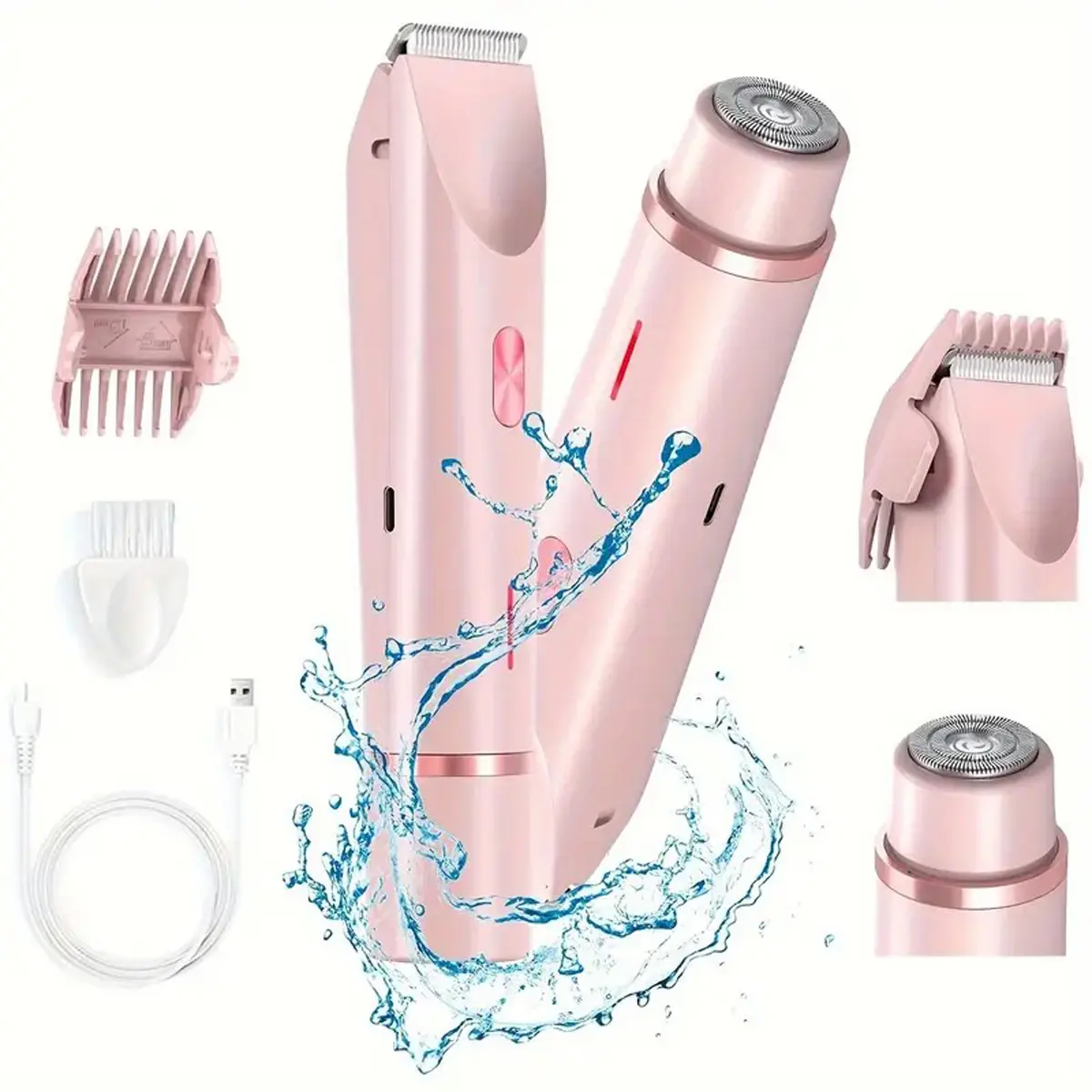 Womens Shaver, Dual Head Shaver Women, Electric 2 in 1 Lady Razor,Electric Hair Trimmer for Women Dual Head Shaver,Electric Bikini Trimmer for Women, Hair Remover, for Facial Face Lip Chin Underarm Legs, mothersdaygift