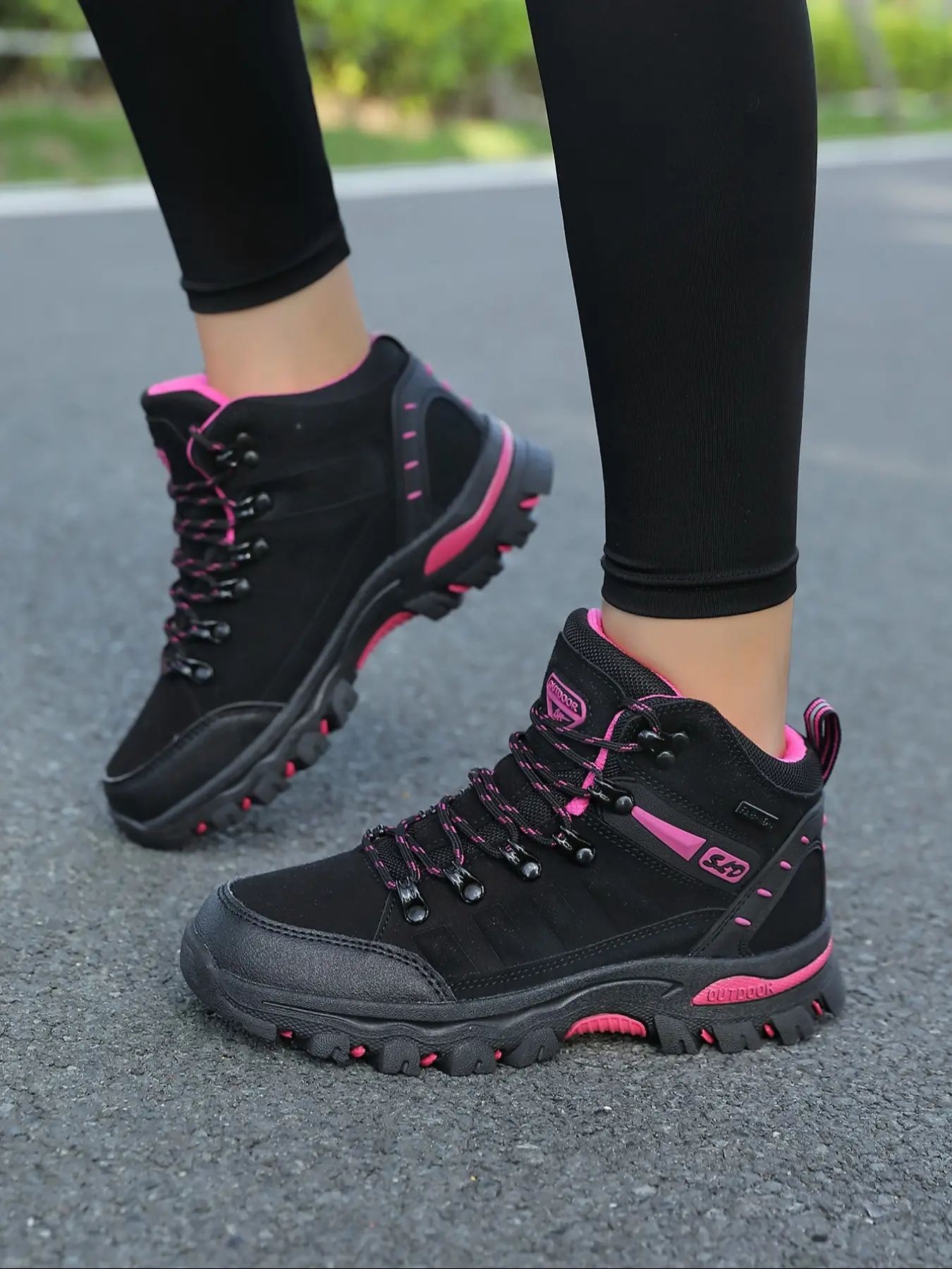 Women's High-Top Waterproof Durable Outdoor Hiking Boots, Anti-Slip Warm Shoes for Outdoor Adventure & Cold Weather, Winter Footwear for Women, Trekking Camping Shoes