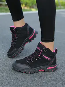 Women's High-Top Waterproof Hiking Boots, Anti-Slip Warm Shoes for Outdoor Adventure & Cold Weather, Winter Footwear for Women, Trekking Camping Shoes