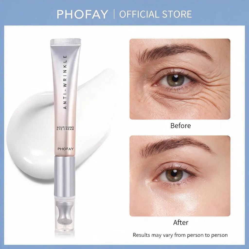 PHOFAY Touch-Activated Vibrating Pro-Xylane Anti Aging Eye Cream For Dark Circles Puffiness EyeBags Wrinkles Finelines Smileline, Micro-CurrentTech, Hydrating, Cell Renewal Repair#SkincareEssentials