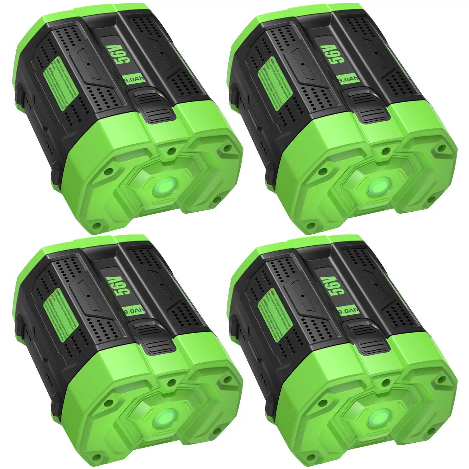 Lithium Ion Replacement Cordless Tool Batteries (4/2 Packs, 9000mAh) for EGO 56V Tools, Compatible with BA2800T, BA2800, BA4200, BA1400, HT2400, LB6504, LB5804, LB6500