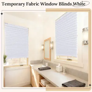 2 Pack PP Non-Woven Window Shades with Phoenix Tail Pattern No Drill Cordless Light Filtering Blinds with Clips 36"W X 72"L Cut to Size Adhesive Pleated Blinds