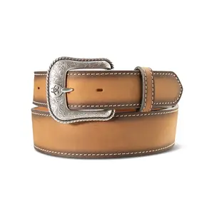 A1044302 Ariat Men's Scalloped Toe Bug Stitched Billet Belt - Brown