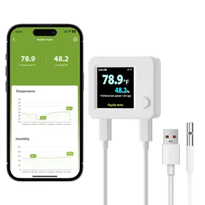 WiFi Reptile Hygrometer Indoor Thermometer, Humidity and Temperature Sensor, Remote Monitor with App & Email Alerts, 2-Year Data Export, 80DB Beep, for Greenhouse Incubator
