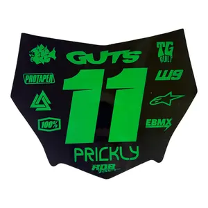 MotoCutz Style Number Plate Decal — 11 Logo — Green