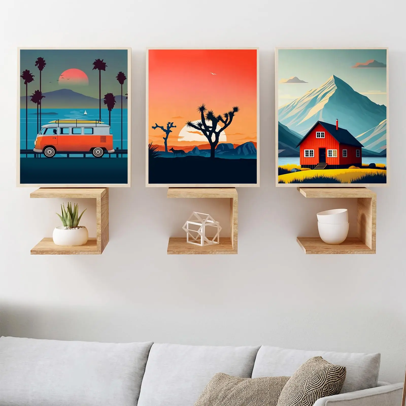 8Pack (8x10) Pre Drawn Canvas Boards for Painting for Adults, Sip and Paint Party Supplies Canvas Painting Set, Beginner Favor, (Landscape) Creative Craft Kit Art Drawing Set