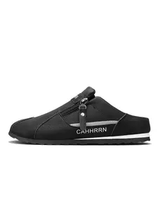 Simple Style Men Mule Sneakers | Anti-wear Performance | Smooth Leather Upper | Mesh Lining Indoor Outdoor Use