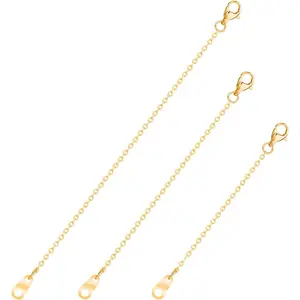 3 count  Necklace Extender  Chain Extenders for Necklaces Delicate Necklace Extender Chain Set  Chain Extender with Double Sided Claps Necklace Bracelet Anklet Extension for Women(2 3 4 Inch)