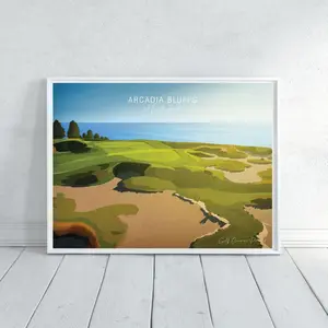 Arcadia Bluffs, Michigan - Signature Designs Artistic Decor Gifts Lightweight Minimalist Poster Wall Decorative