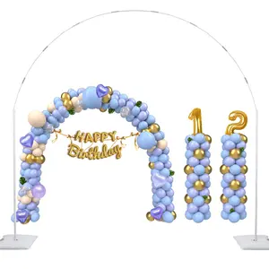 2-in-1 Metal Balloon Arch & Column Stand with Water Weights for Party Decorations
