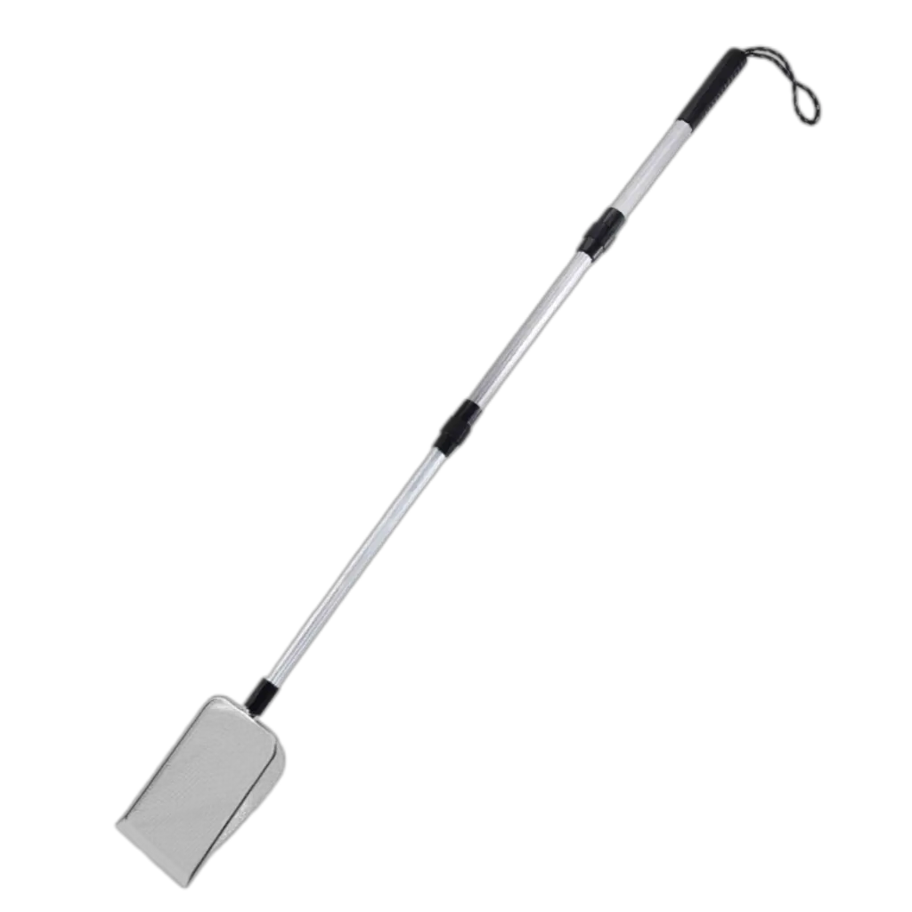 3-in-1 Stretchable Rustproof Metal Sifting Shovel for Chicken Animal Care - Portable No-Bend Scoop with Extra Long Detachable Handle, Separates Waste, Saves Back, Retains Reusable Bedding, Foldable Easy Storage for Coop Daily Cleaning Supplies, 3-In-1 Des