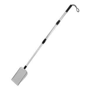 3 in 1 Stretchable Metal Sifting Shovel No-Bend Chicken Litter Scoop with Extra Long Handle Separating Poo from Sand for Coop & Litter Box Rustproof Detachable Portable and Easy Storage