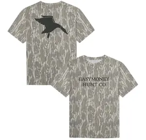 Easy Money Hunt Co. Camo T-Shirt, Duck Hunting Camouflage Tee, Bottomland Camo Duck Hunter Top, Waterfowl Hunting Apparel, Outdoor Lifestyle Camo Shirt