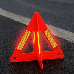 2-Piece High Visibility Reflective Car Triangle Set - Durable Plastic, Rear External Accessories