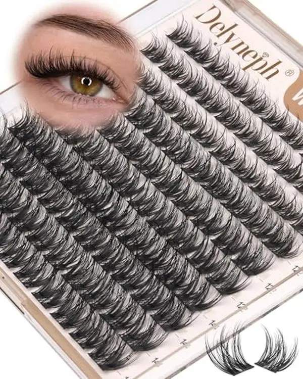 Wispy Lash Clusters Natural Fluffy Eyelash Clusters 10mm 12mm 14mm Short Cluster Eyelash Extensions CD Curl Individual Lashes Extensions by Delyneph
