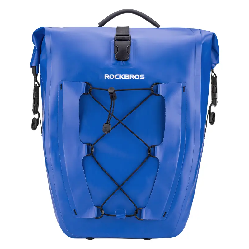 ROCKBROS Waterproof 27L-30L Large Capacity Bike Rear Rack Pannier Bag, Rear Rack Fit, Roll Top Seal, Reflective Logo Commuter Bag for Carrying Items