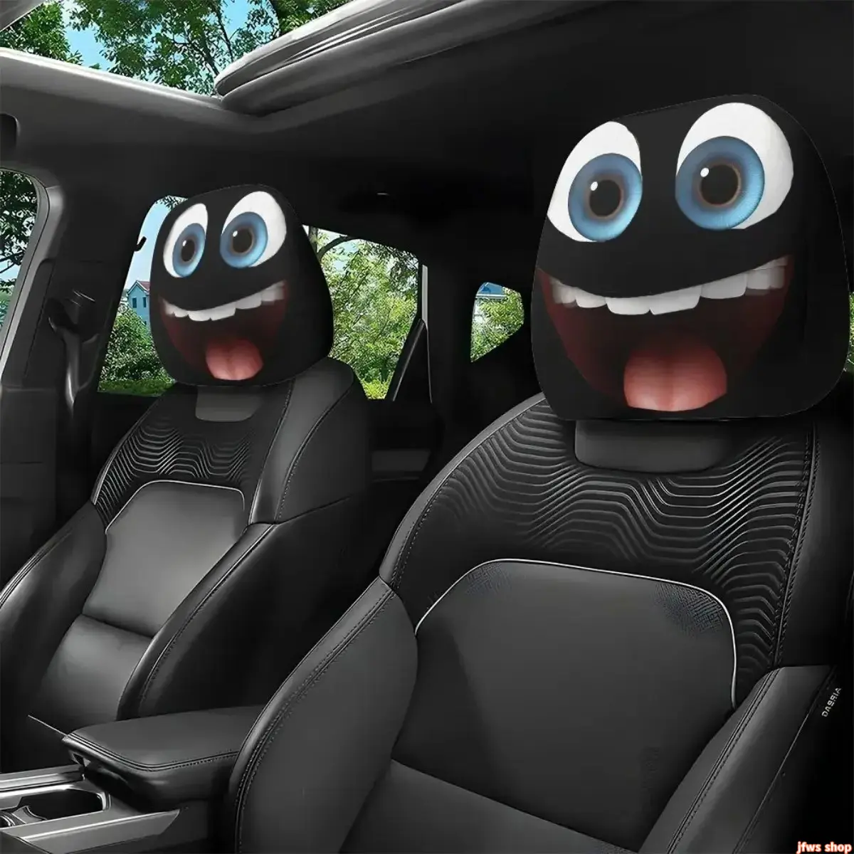 2-pack cartoon car headrest covers, easy to install, relieve driving fatigue, personalized car decoration, car interior, car interior accessories, ideal gift for car lovers homedecor