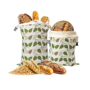 Reusable Beeswax Bread Bag with Zipper, 13x17 Inches, Freshness Keeper, Cotton Beeswax Container, Lined Bag for Baking, Freezer Storage