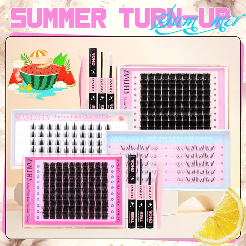 zanlufly D-Curl 0.05mm DIY Eyelash Cluster Kit, Perfect Density Lashes Lash Extension Set with Cosmetic Makeup Supplies (TikTokShopBlackFriday)