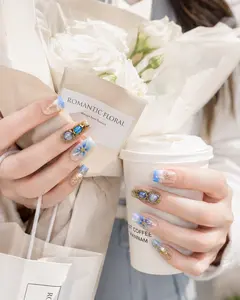 Unailty | Aqua Dreams | Professional Salon-Quality Handmade Press-On Nails | High-Strength & Durable | Reusable
