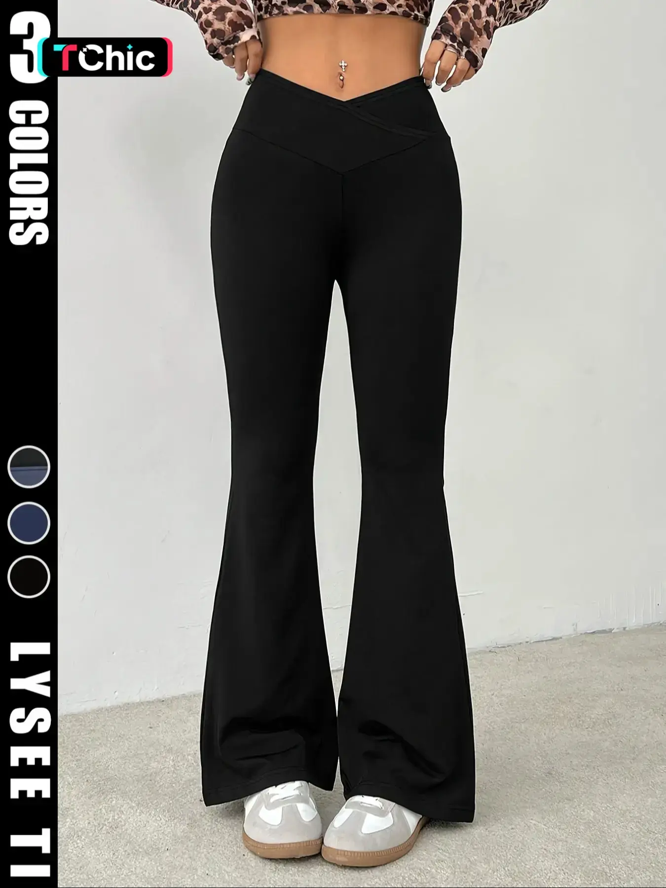 Women's Solid Feminine Flared Leg Pants, Slim Fit Casual Comfy Bell Bottom Trousers, Casual Chic Trousers for Daily Wear, Everyday, Ladies Bottoms for All Seasons, Casual Lounge Pants, Womenswear