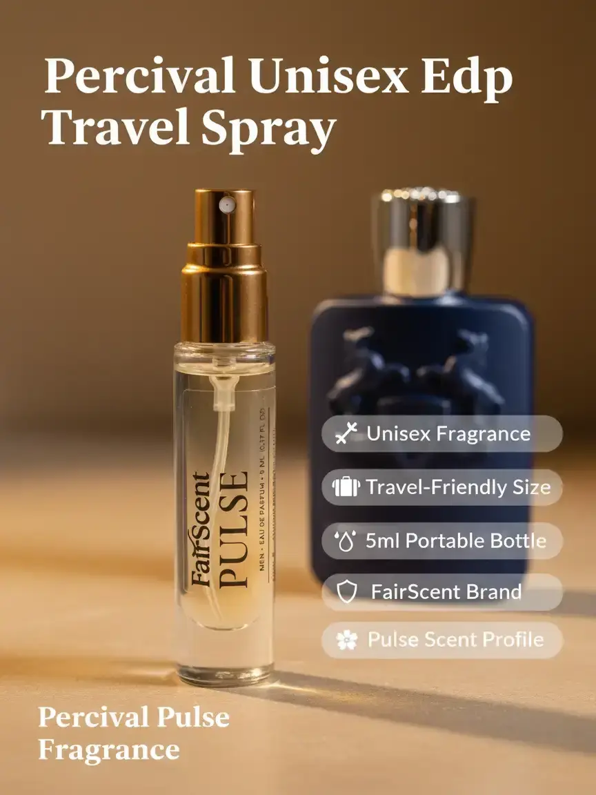 Percival Scent Eau de Parfum Decant, 5mL Aromatic Unisex Travel Spray for Smelling Good at Work, on a Trip, or a Date, Adults