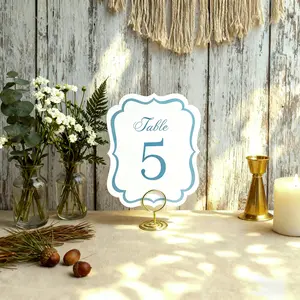 10pc Blue Watercolor Wedding Table Numbers, Decorative Place Card Holders for Wedding Party, Bachelorette Party, and Events, Decorations Supplies