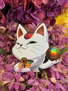 Turbo Kitty Granny Anime Car Bumper Laptop Tumbler Holographic Sticker DDD (1x Sticker)