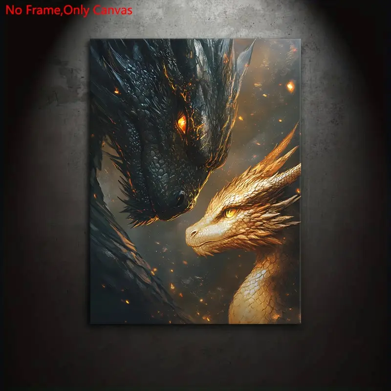 1 piece/set frameless canvas painting print poster,classic dragon art, Modern Home Decor, Wall decoration, Art Work For Wall Decor, Book Love Tairn and Andarna Fourth Wing, gift for fantasy novel lovers, ideal gift for bedroom,living room,mural