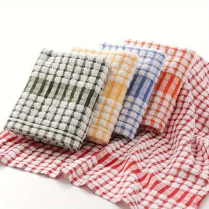 5 Colorful Checkered Dishwashing Towels, Absorbent Kitchen Cleaning Cloth, Reusable Anti Shrink Polyester, Suitable for Bedroom Bathroom Outdoor Use, Super Absorbent Reusable