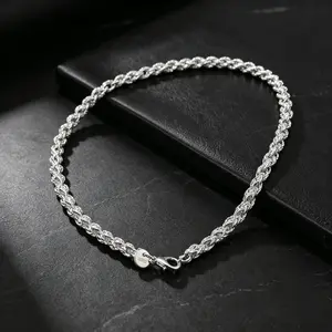 S925 Silver Plated Polished Foxtail Chain Necklace, Waterproof Anti-Tarnish Hip Hop Drip Accessory, Viral TikTok Trending Stackable Silver Jewelry, Classic Streetwear Essential, Perfect Birthday Anniversary Holiday Gift for Men & Women