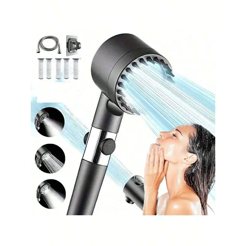 Filtered Handheld Shower Sprayer High Pressure Shower Head with 1.5M Shower Hose & Wall Mount Bracket Showerhead With Filter