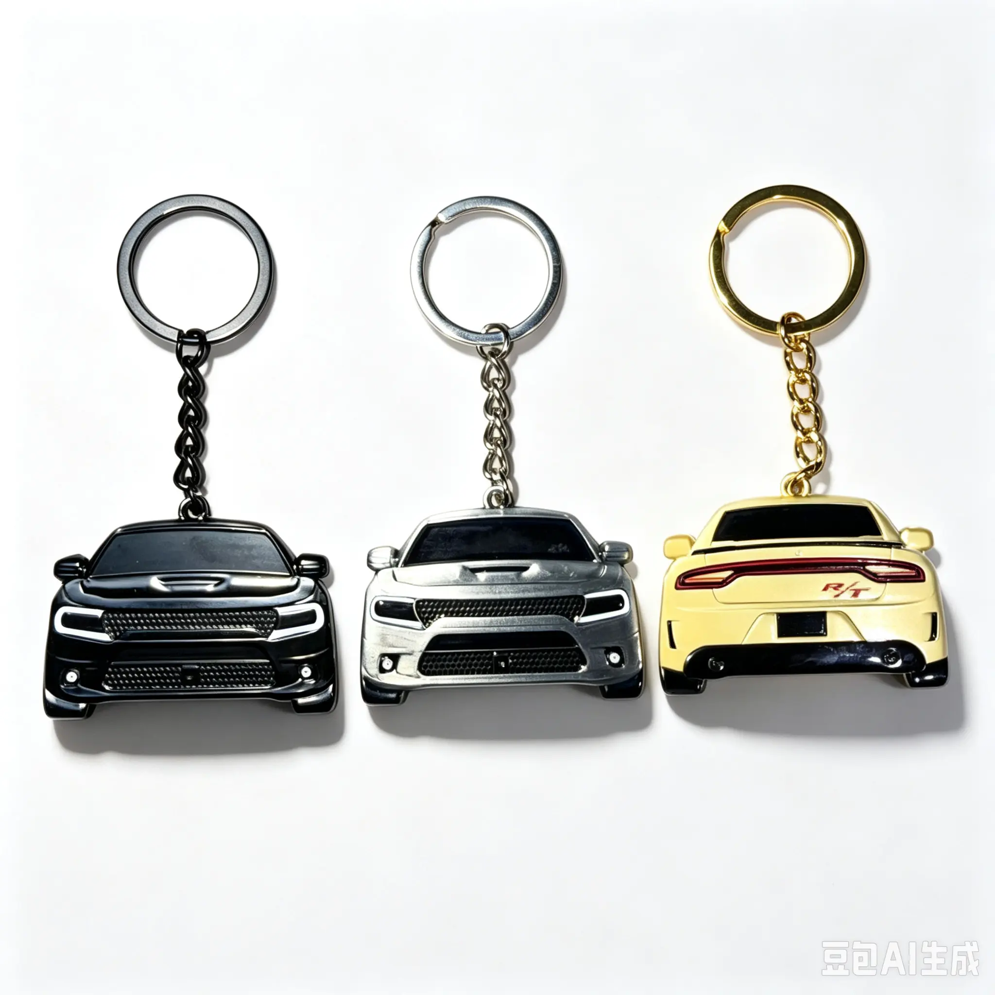 Dodge Charger 2-Sided Metal Keychain, Stylish Automotive Car Interior Decoration Accessory