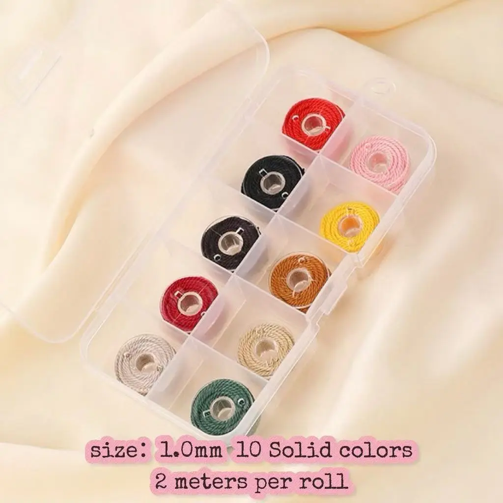 A box of 10 solid colors thread