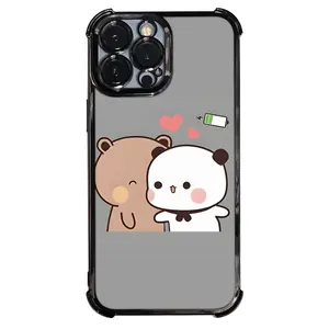 Phone Case Protector, Accessories: 1 PC Power Kiss From Dudu Bear to Bubu Panda Electroplating Process Protective Cover with Reinforced Cushioning And Collision Prevention Suitable for iPhone Various Models15 14 13 Pro Max Cover