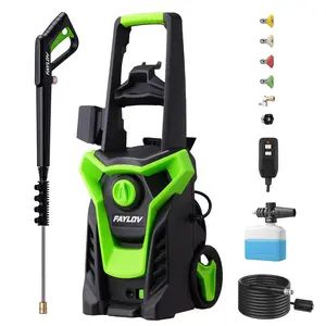 Electric Pressure Washer, 1800W 1.33 GPM High-Pressure Cleaning Machine with Foam Cannon & 5 Quick-Connect Nozzles for Fences, Decks