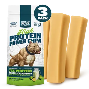 Bully Max High Protein Power Chews - 3-Pack - Super Long-Lasting High Protein Power Chews with 75 grams of Protein per Chew